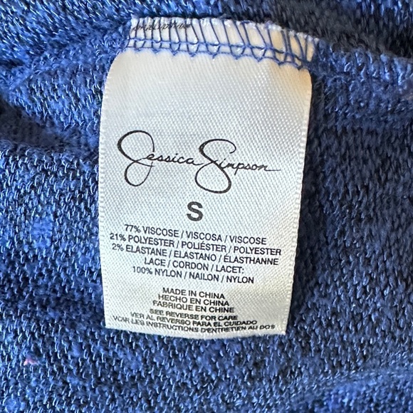 Jessica Simpson Navy Cold Shoulder Blouse - Picture 4 of 7